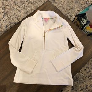 Lilly Pulitzer White 1/4 Zip Pullover!!
